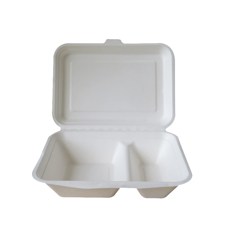 100% Compostable Bagasse To-Go Containers with Lids